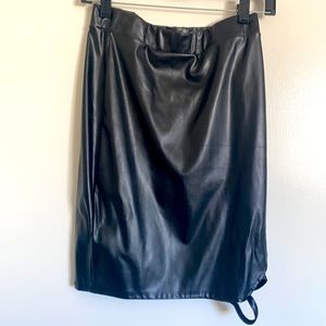 Pleather mini skirt with left side cut out